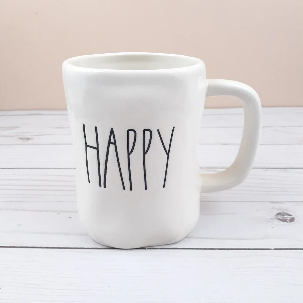 Rae Dunn Coffee Mug Cup Happy Artisan Collection